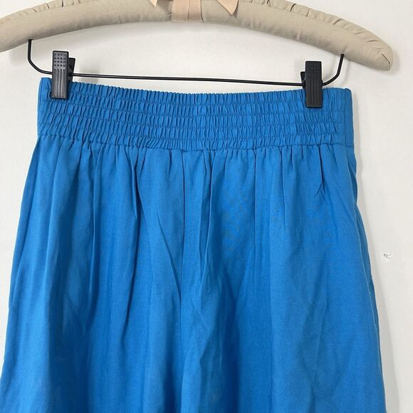 Vintage 90s Bobbie Brown High Waist Palazzo Shorts Culottes Blue Women’s M - Picture 4 of 16